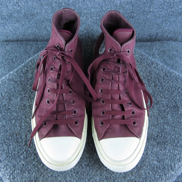 Converse‎ Mid All Star Men Sneaker Shoes Size 9 Medium Maroon Fabric Lace Up - Picture 3 of 9